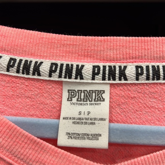 PINK light sweater sz S good condition 73% COTTON 27% POLYESTER peach orange - Picture 2 of 5